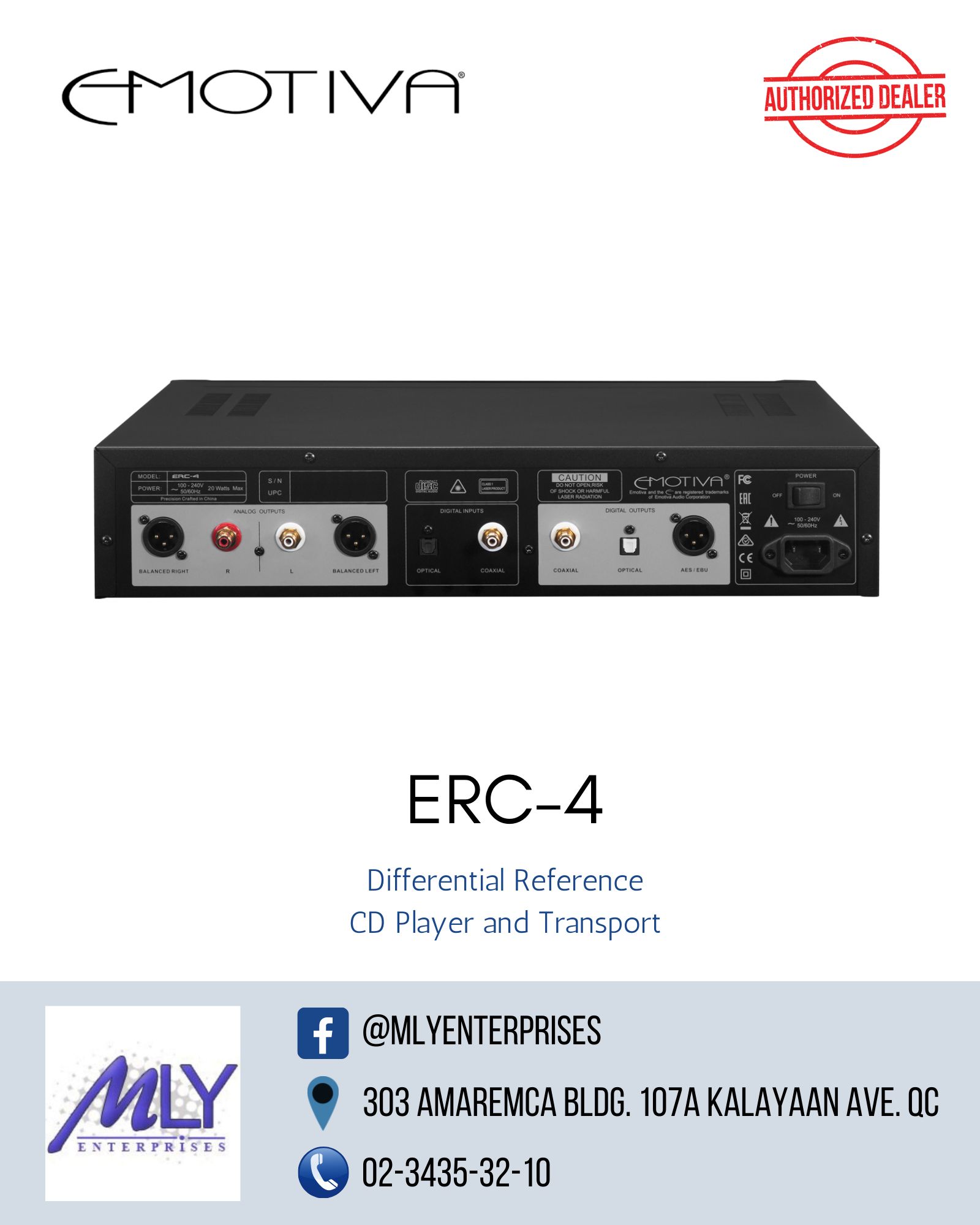 ERC-4 Differential Reference CD Player and Transport – Emotiva Audio  Corporation