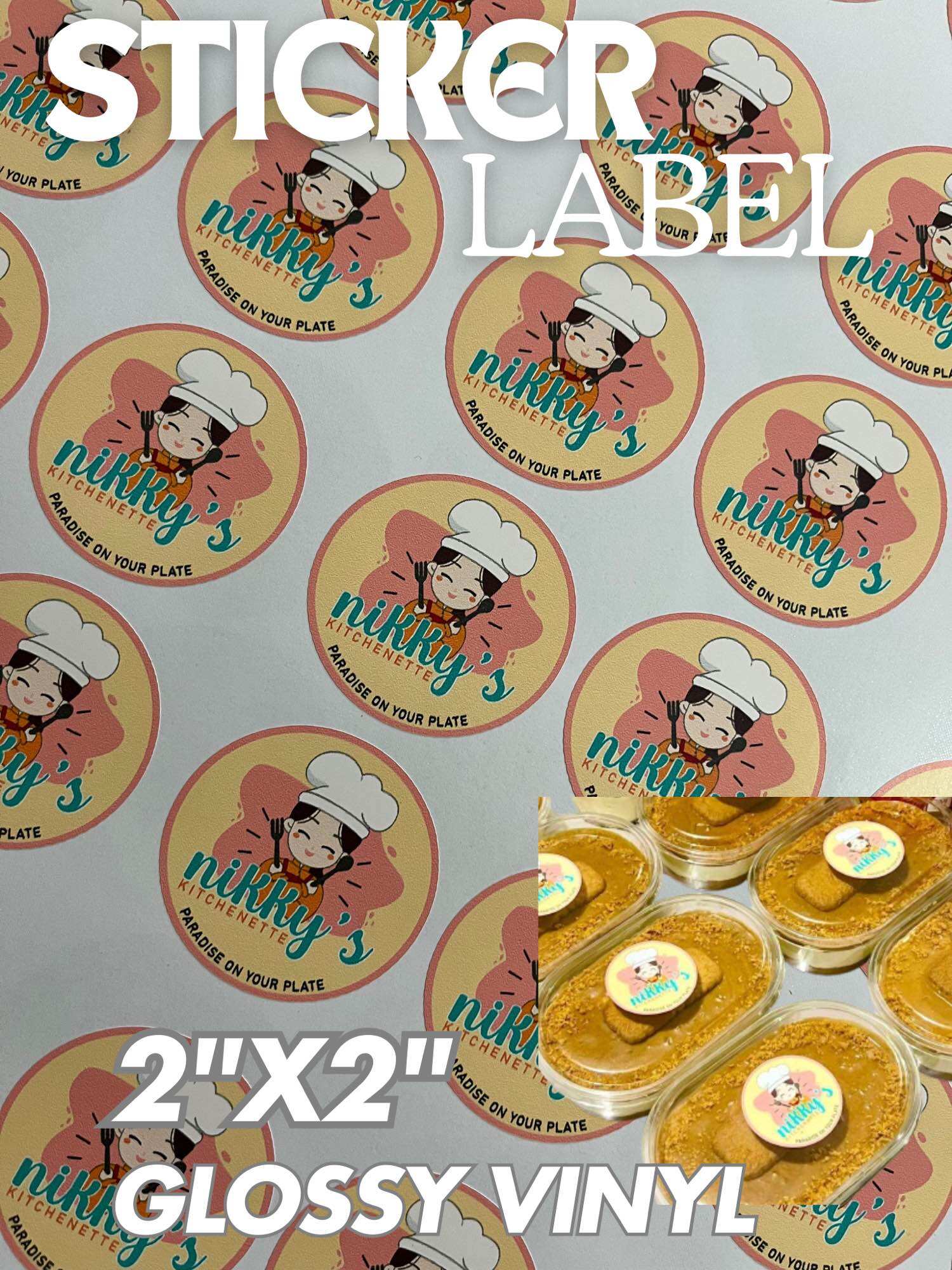 100PCS | Sticker Label | Glossy or Transparent Label | Product Label | Piso Label | Waterproof | Shape Cut | Personalized | Customized Product Label