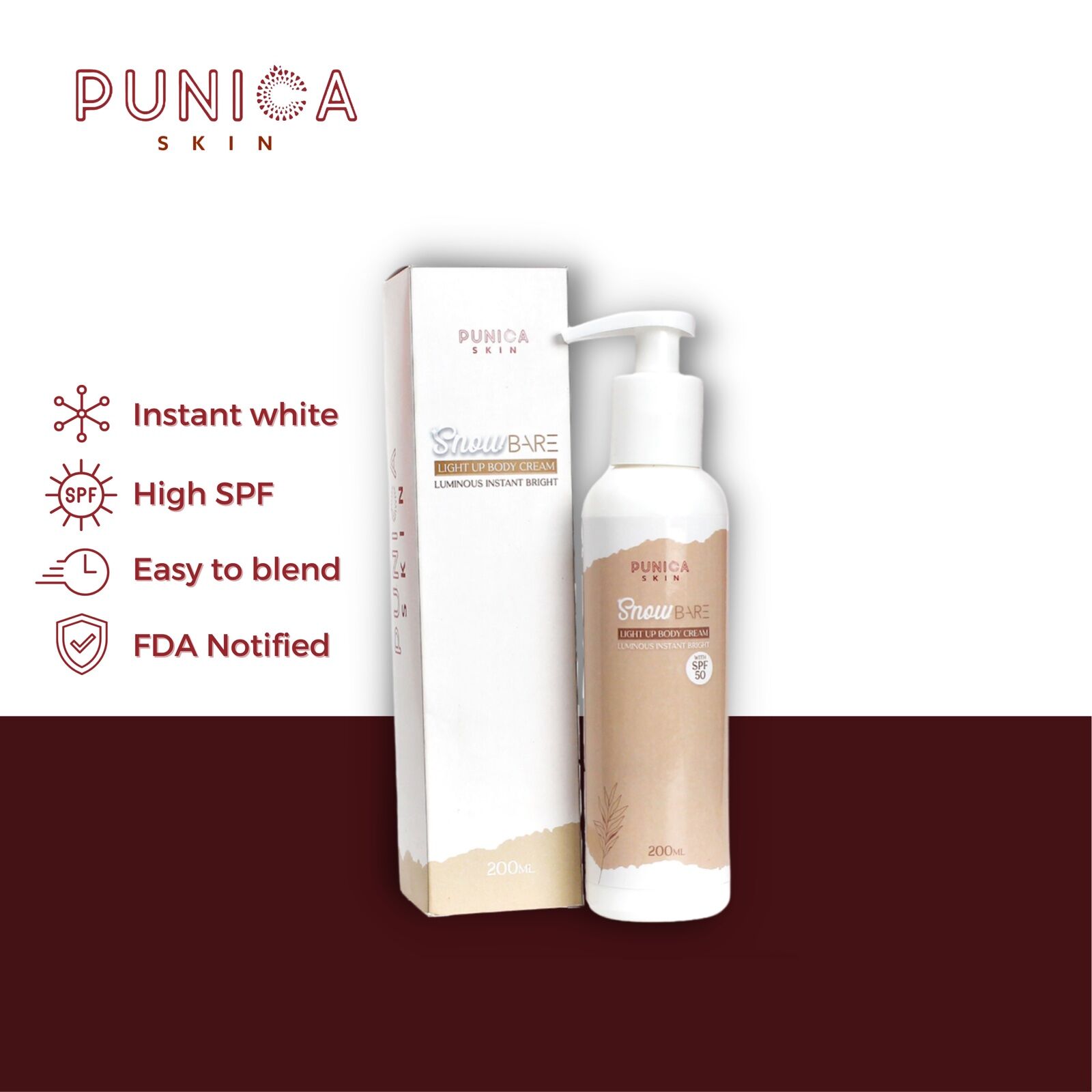 Punica Snowbare Light Up Body Cream Punica Skin Lazada PH