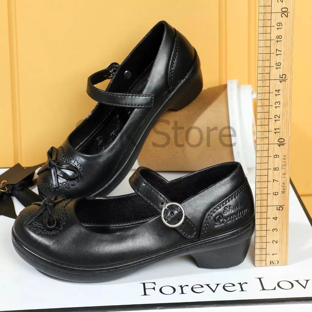 black shoes kids school shoes with heels Lazada PH