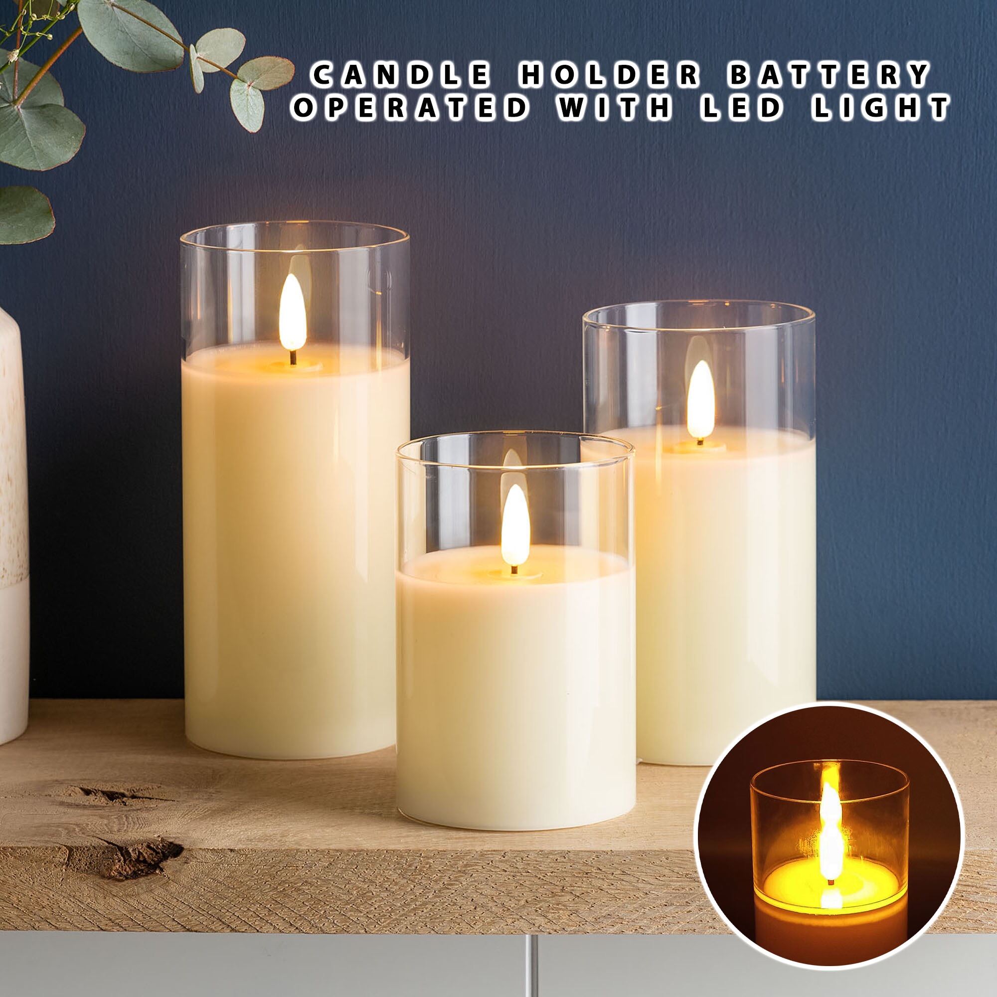 Ziyang Flameless LED Candle with Acrylic Cover for Decor