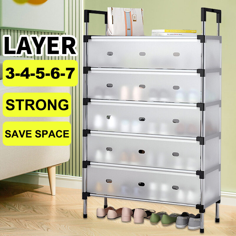 Stackable Dustproof Shoe Cabinet with Cover - Multi-Layer Storage