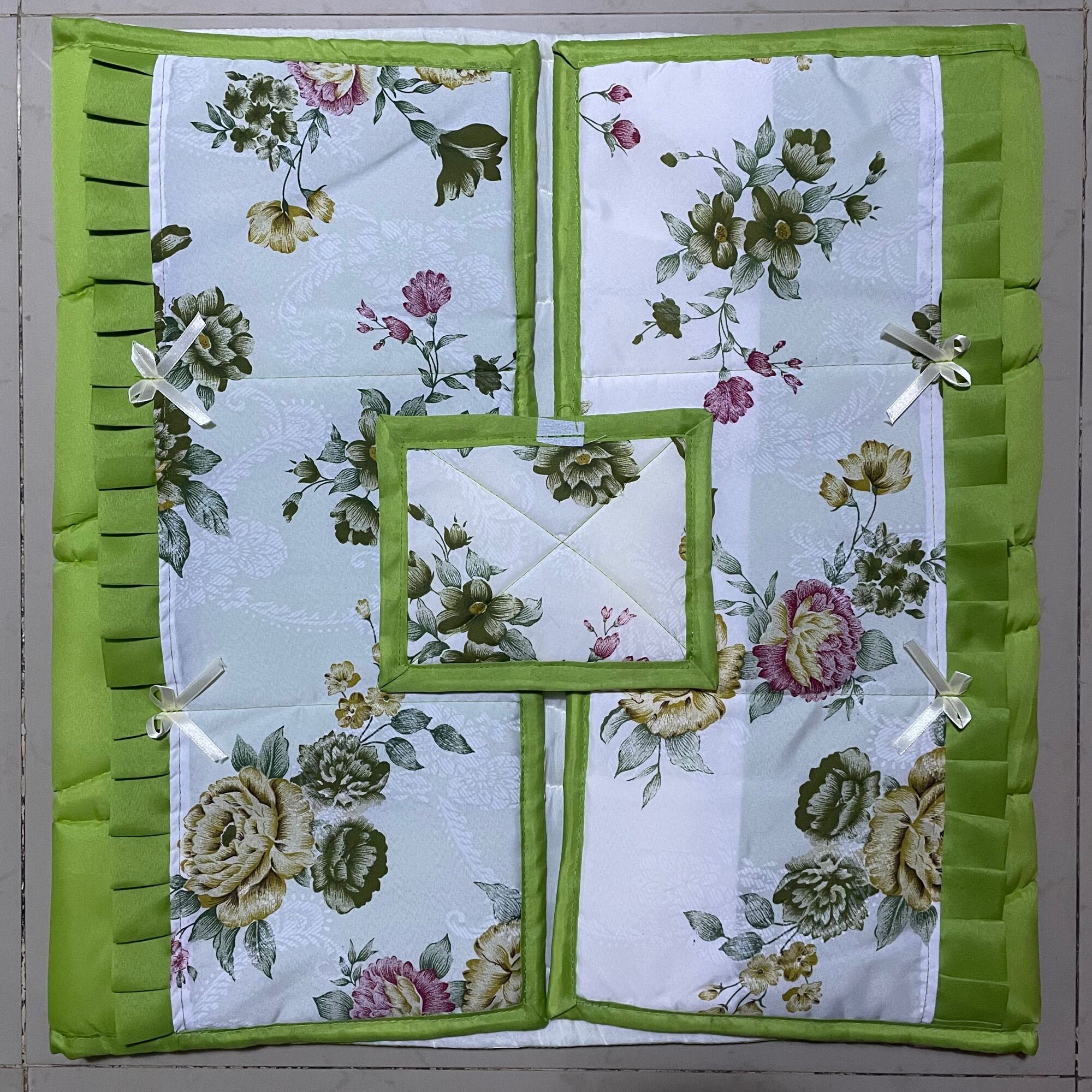 HSHD Refrigerator Cover with 6 Pocket and Free Handle Cover with Foam