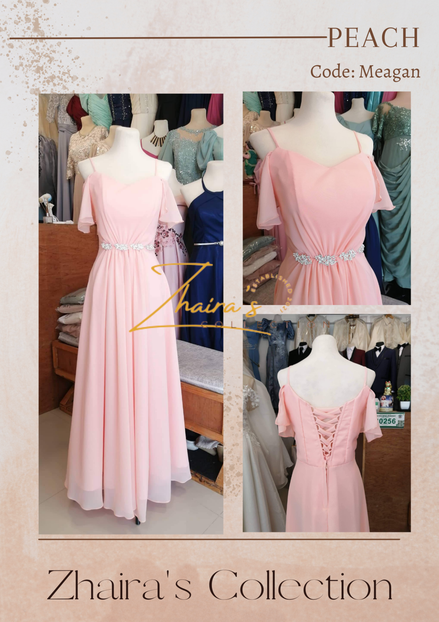 Peach gown clearance for principal sponsors