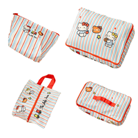 Sanrio | Hello Kitty Striped Travel Storage Bags Waterproof Suitcase Packing Organizers Bag For Clothes Underwear Shoes Organization Gift
