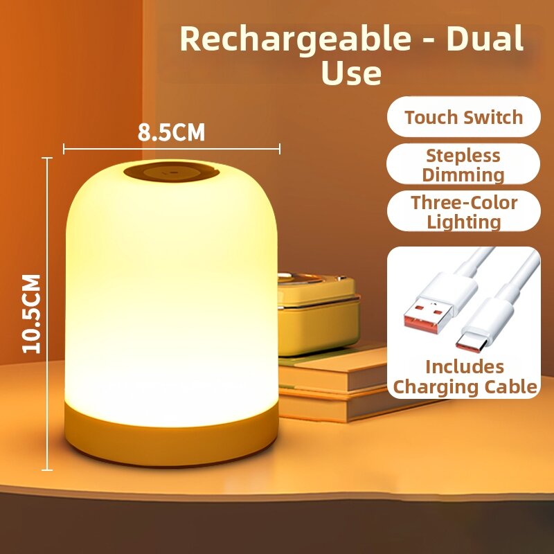 Rechargeable Touch Night Light Bedroom Bedside