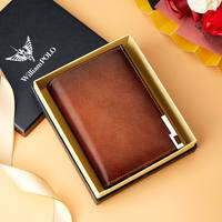 WILLIAMPOLO | Multi-card Mens Leather Wallet Short Zipper