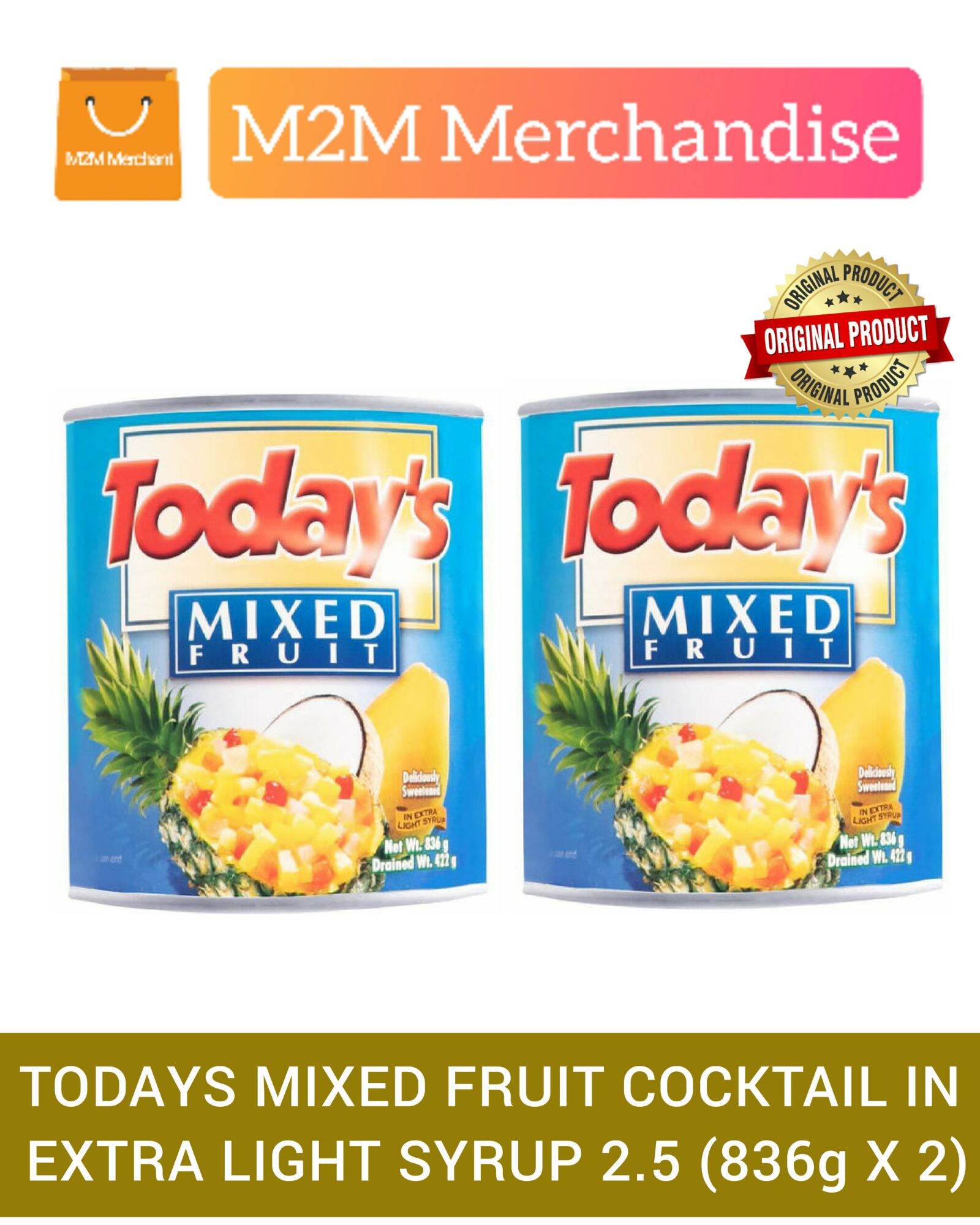 TODAYS MIXED FRUIT COCKTAIL IN LIGHT SYRUP 2 5 (836g X 2 cans) Lazada PH TODAYS MIXED FRUIT COCKTAIL IN LIGHT SYRUP 2 5 (836g X 2 cans) Lazada PH