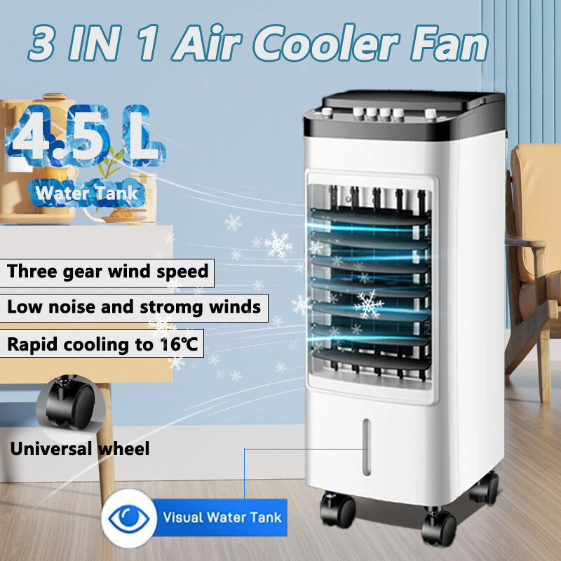 Portable 3-in-1 Air Cooler with Wheels and 4.5L Tank