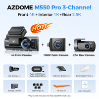 AZDOME M550 Pro 5.8Ghz WiFi 2/3 Channel Dash Cam 4K+2.5K Built-in GPS 3.19″ IPS Screen Car DVR IR Night Vision 24H Parking Mode
