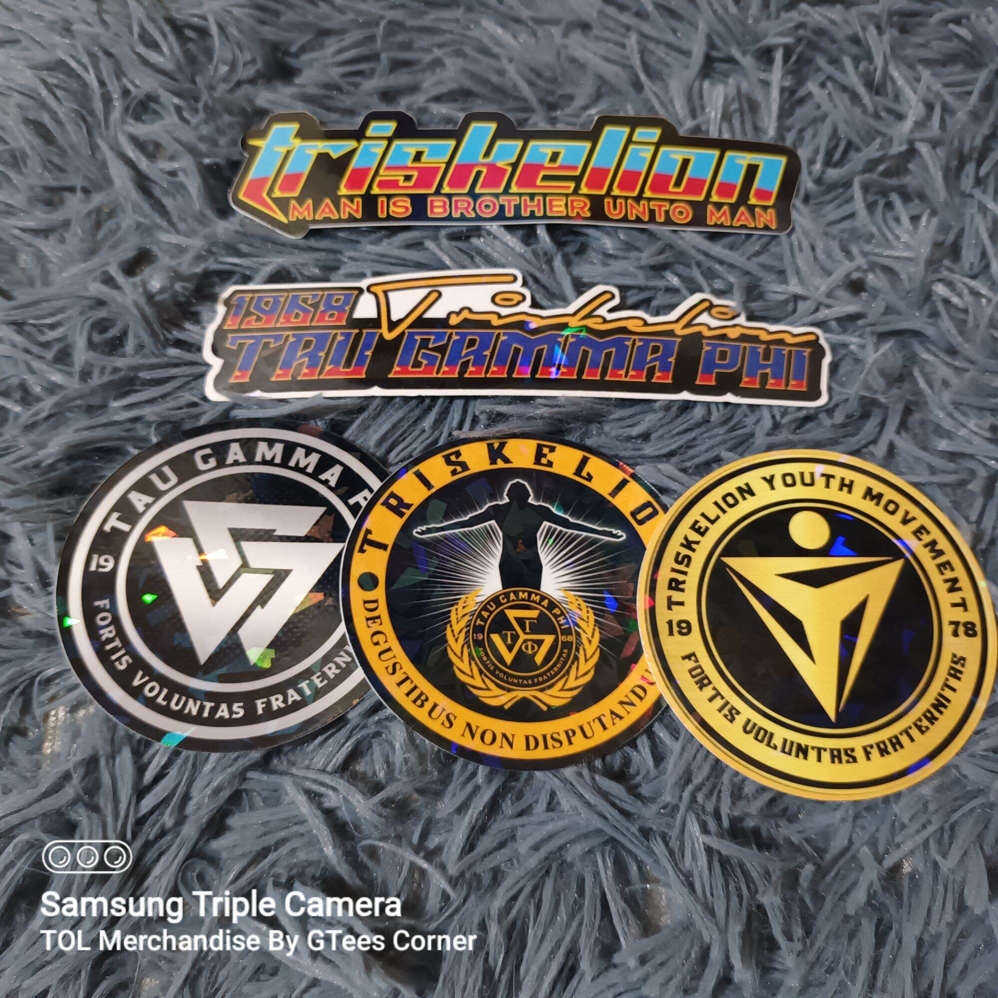 TAU GAMMA PHI TRISKELION STICKER ASSORTED DESIGN PACK OF 5 PIECES ...