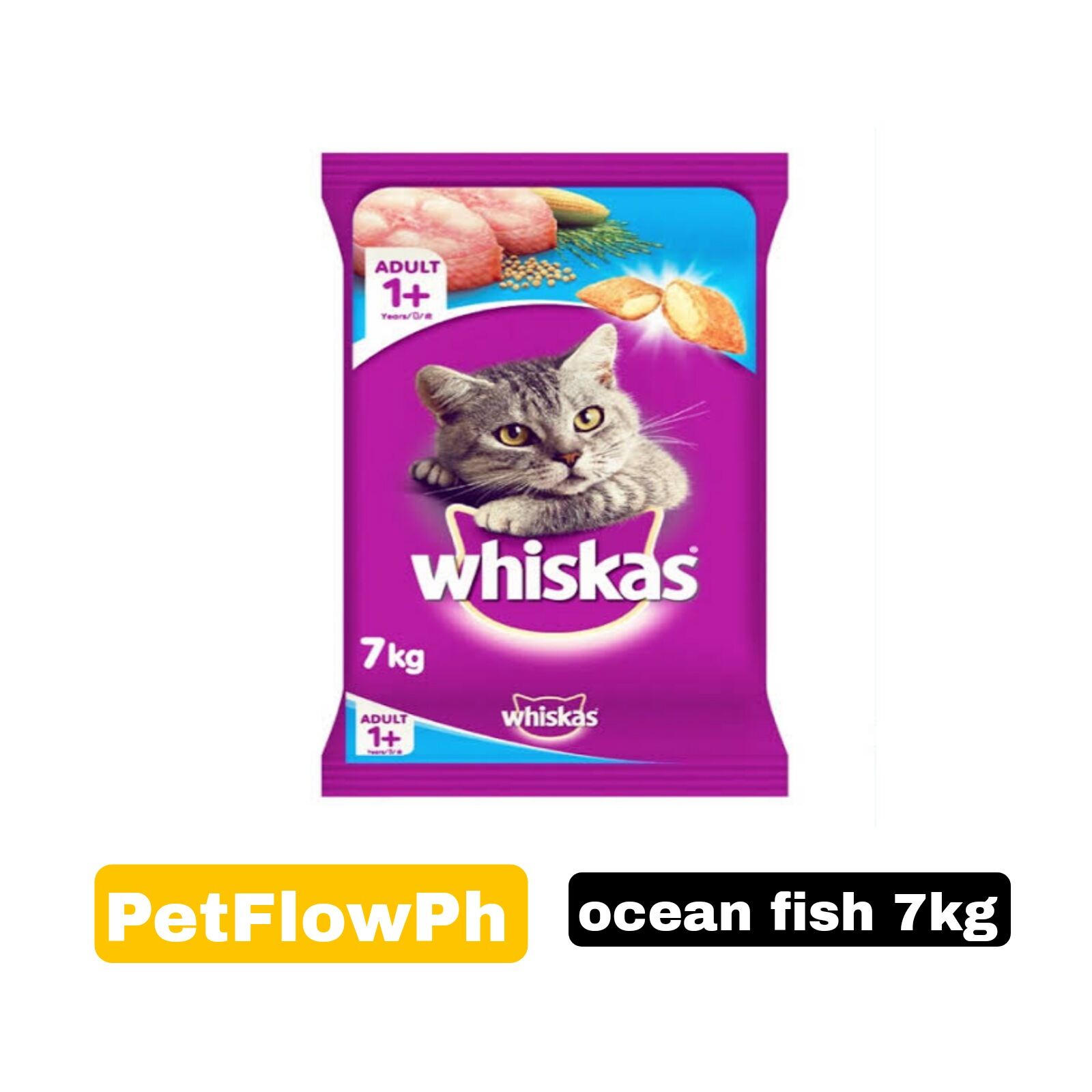Whiskas ocean fish flavor 7 kg adult dry cat food Lazada PH