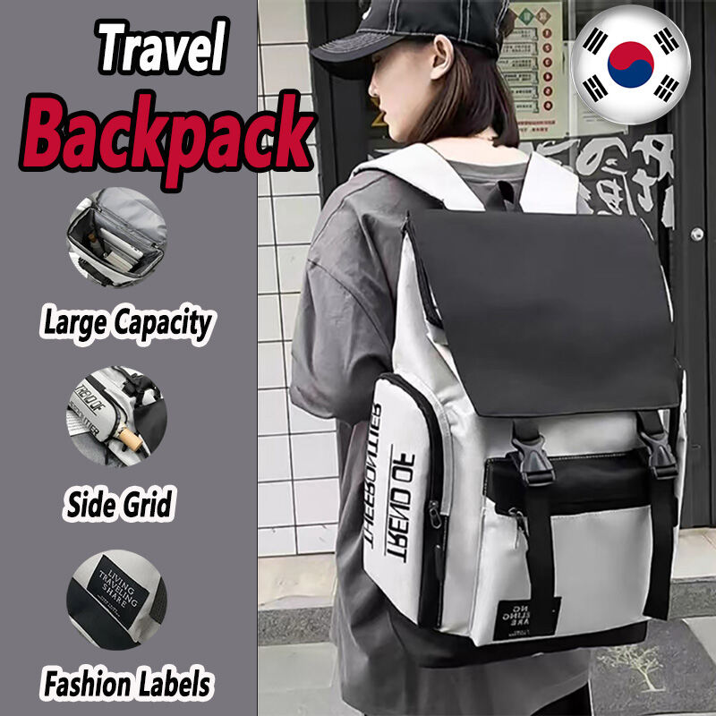 Trendy Korean Large Capacity Couple Backpack with Laptop Compartment