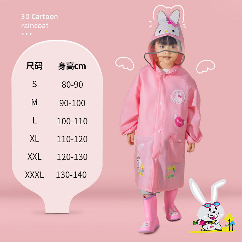 Children's Raincoat Girls' Whole Body Rain Boot Set Whole Body