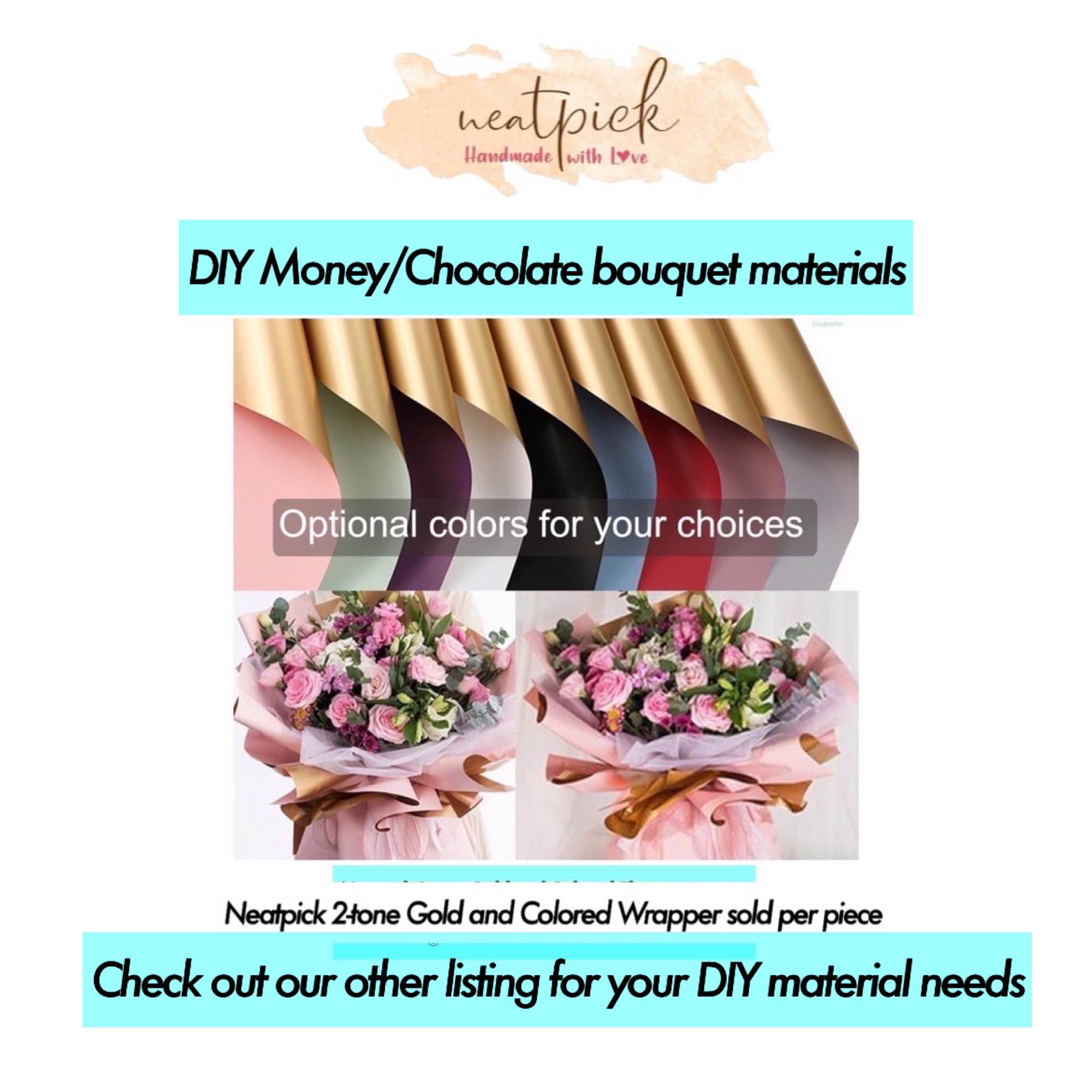 Neatpick DIY Money Chocolate Edible bouquet materials