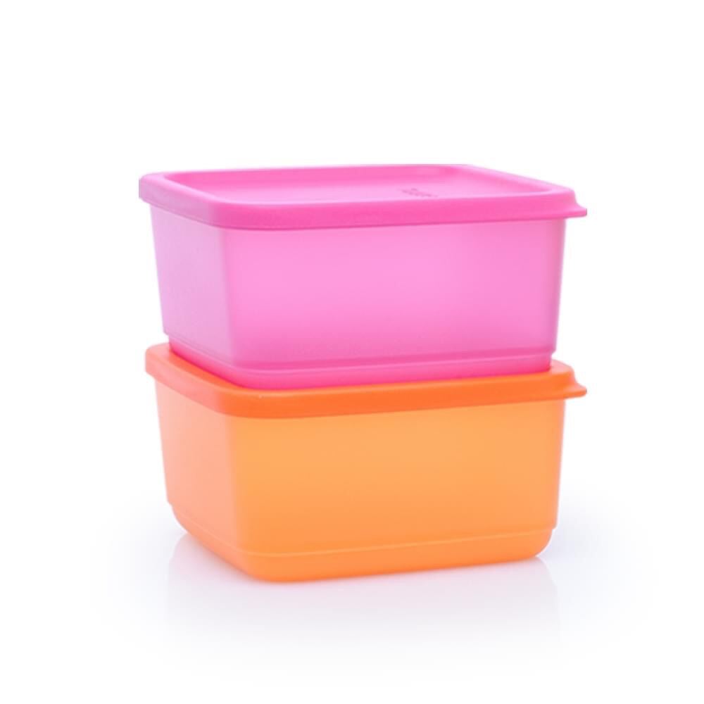 Tupperware Square Rounds Set of 3 Modular Cubix Basic Brights Pink Purple ❤️