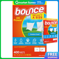 Bounce | Bounce Dryer Sheets 400 Sheets (2 Sheets X 200 Packs) Paper Fabric Softener Outdoor Fresh