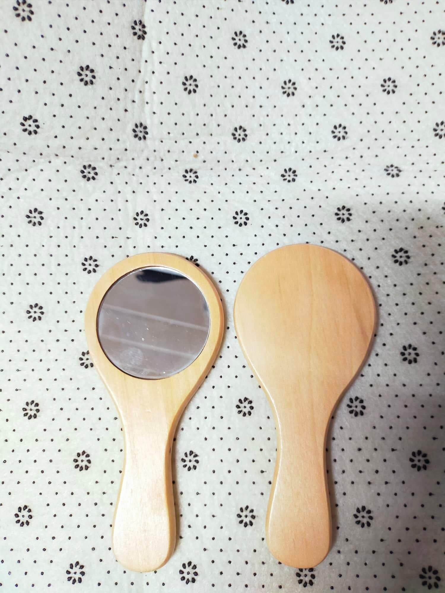 Mini wooden Hair brush and mirror Lazada PH