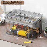 Joybos | Transparent Multifunctional Storage Box for Hardware and Miscellaneous Items Dual Layer