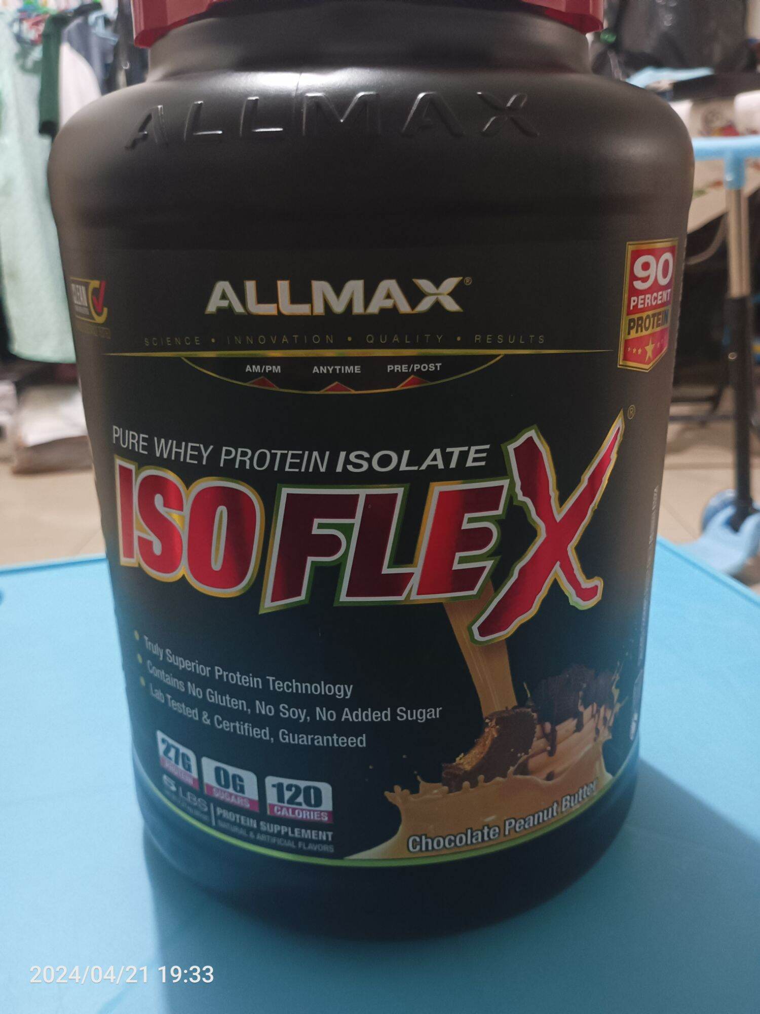 allmax isoflex whey protein isolate, 5lbs whey protein powder chocolate peanut butter flavor