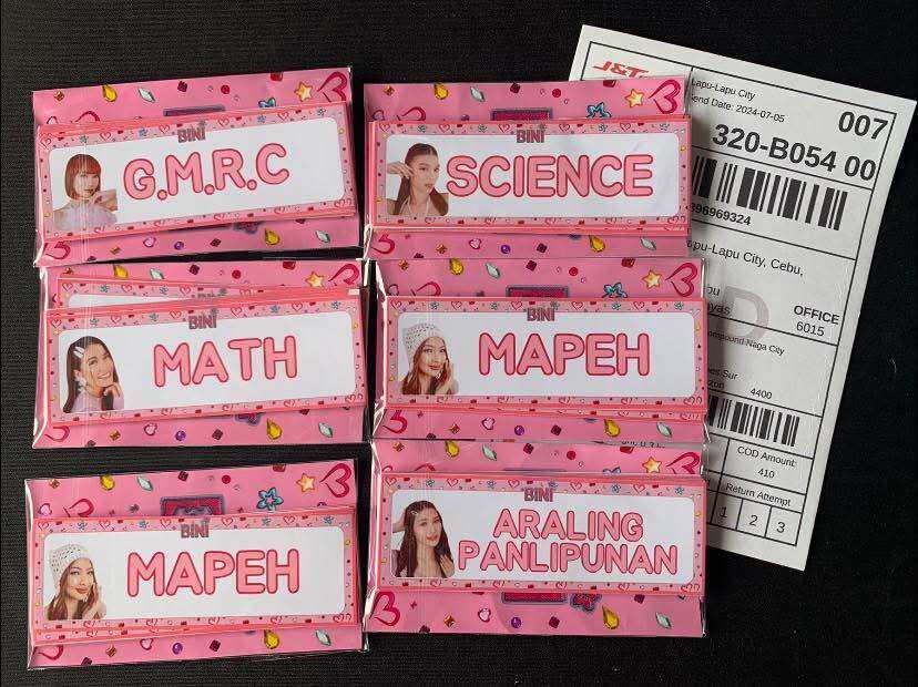 BINI Notebook Stickers Subject Stickers Name Label and LAMINATED ...