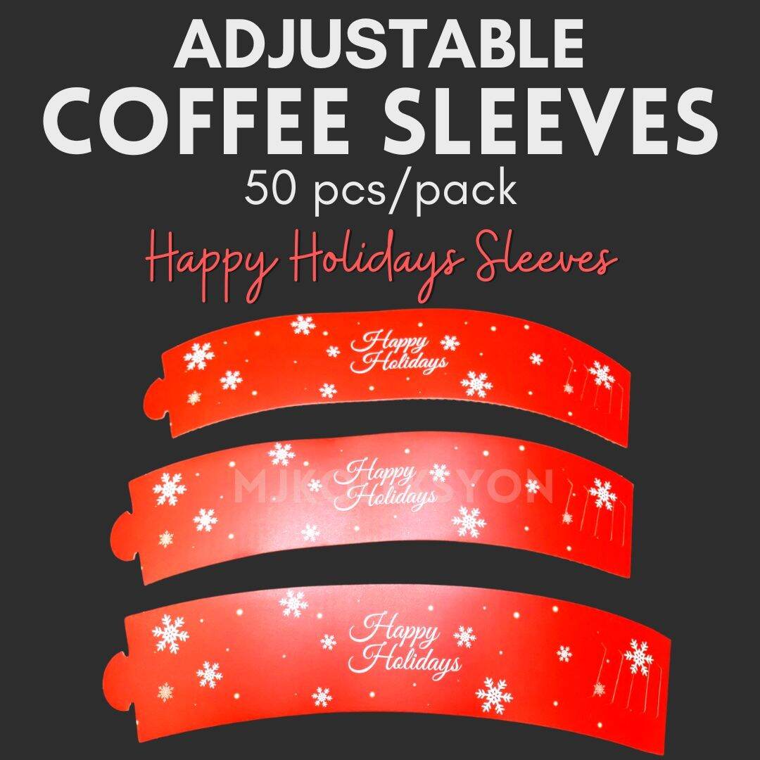 50pcs Adjustable Coffee Sleeves Christmas Edition CUP AND LID NOT