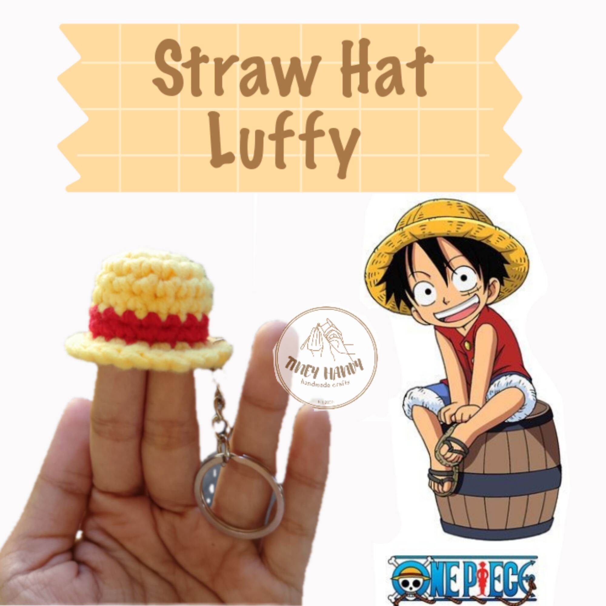 Crochet One Piece Straw Hat Luffy Keychain Lazada PH