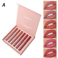 Maxfine | Matte Lip Gloss Set 6 Color Lipstick Smooth And Lasting Display Lip Gloss Waterproof Moisturizing Lipstick Holiday Gift Box Set