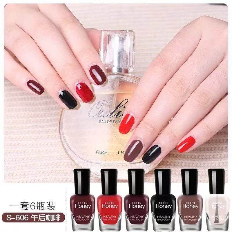 Oulisi honey 6PCS/Set Lasting Bright Candy Colors Nail Polish 5ml*6PCS ...