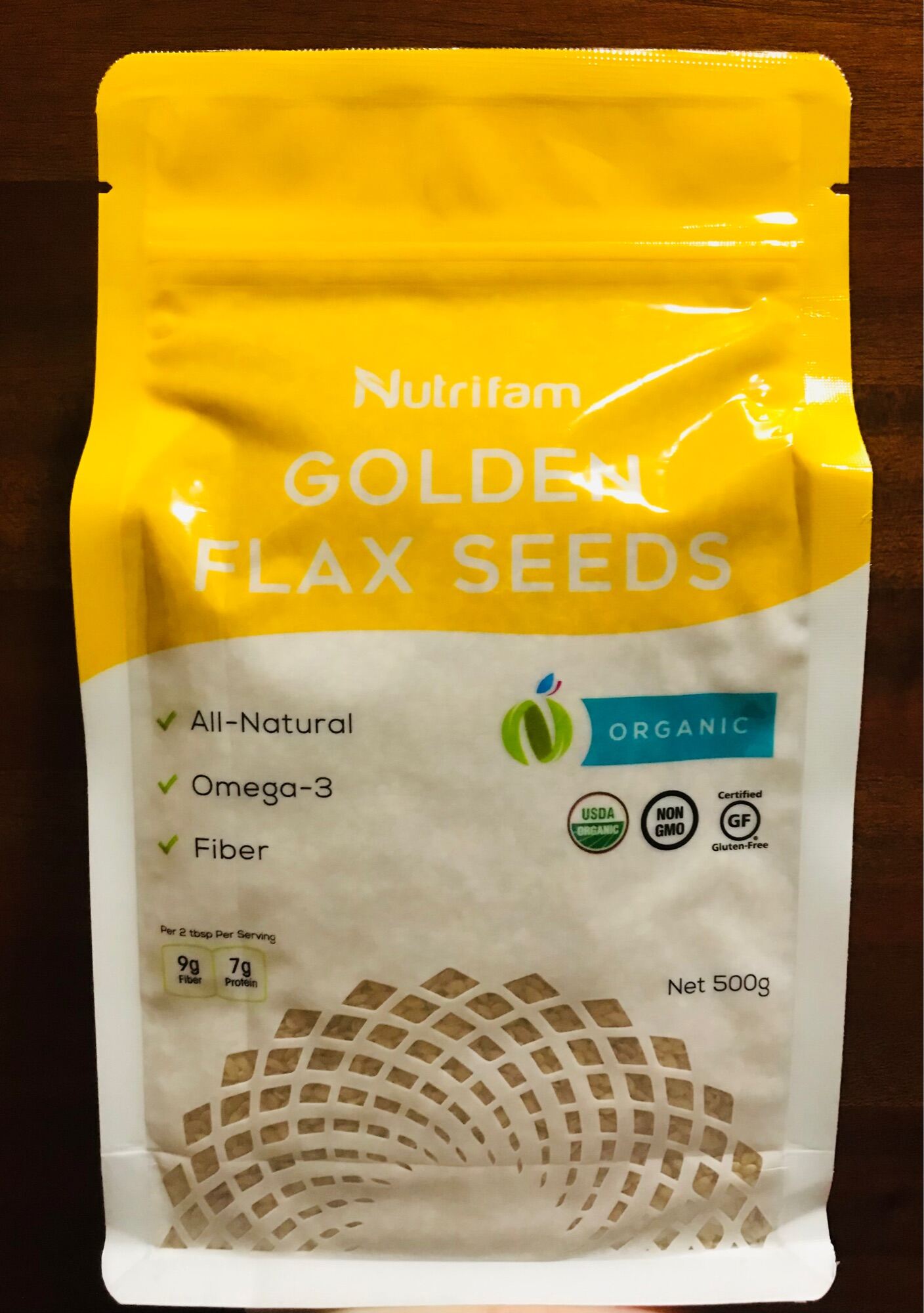 Nutrifam Golden Flax Seeds Organic 500g Gluten Free Lazada PH
