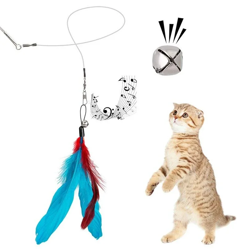 11pcs Replacement Cat Feather Toy Set Feather Replacement Head Retractable Cat Stick Cat Products. 