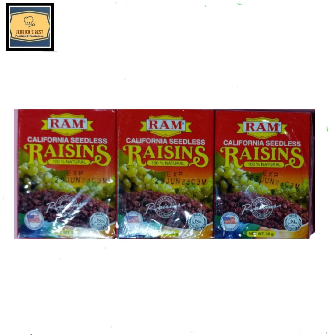 RAM CALIFORNIA SEEDLESS RAISINS (100 NATURAL) 30gx6 Lazada PH