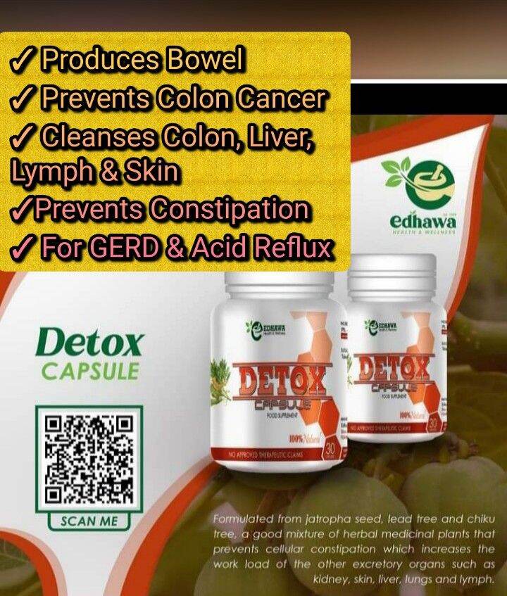 Edhawa Detox Colon Cleanser - Herbal Capsules (Brand: Edhawa)