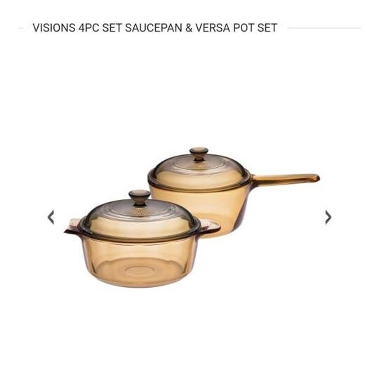 AUTHENTIC VISION 4pc SET Set Includes 1.5L Covered Saucepan 1.25L