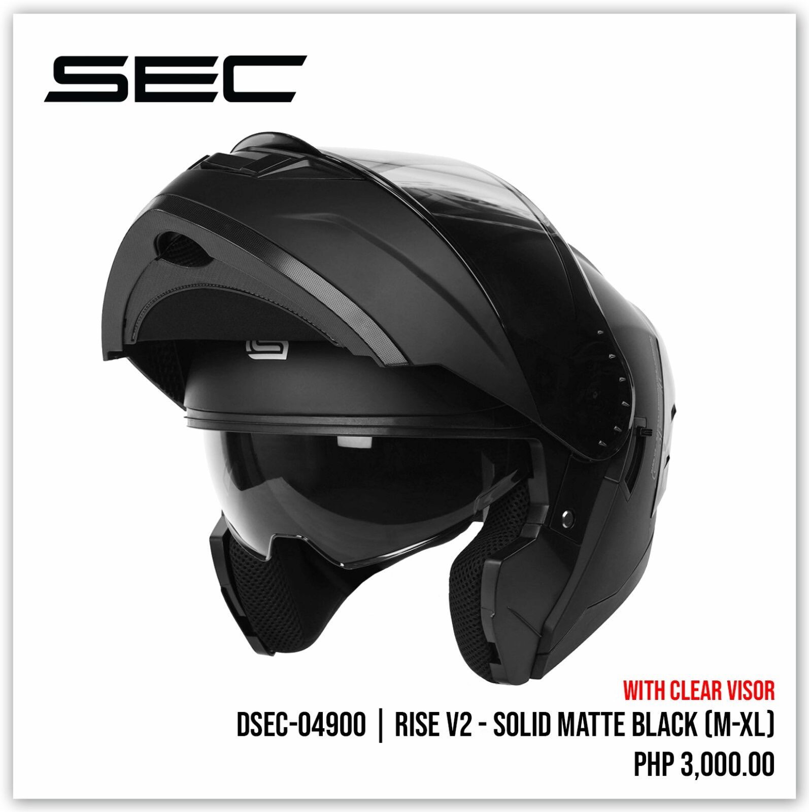 sec rise v2 modular helmet with FREE 
