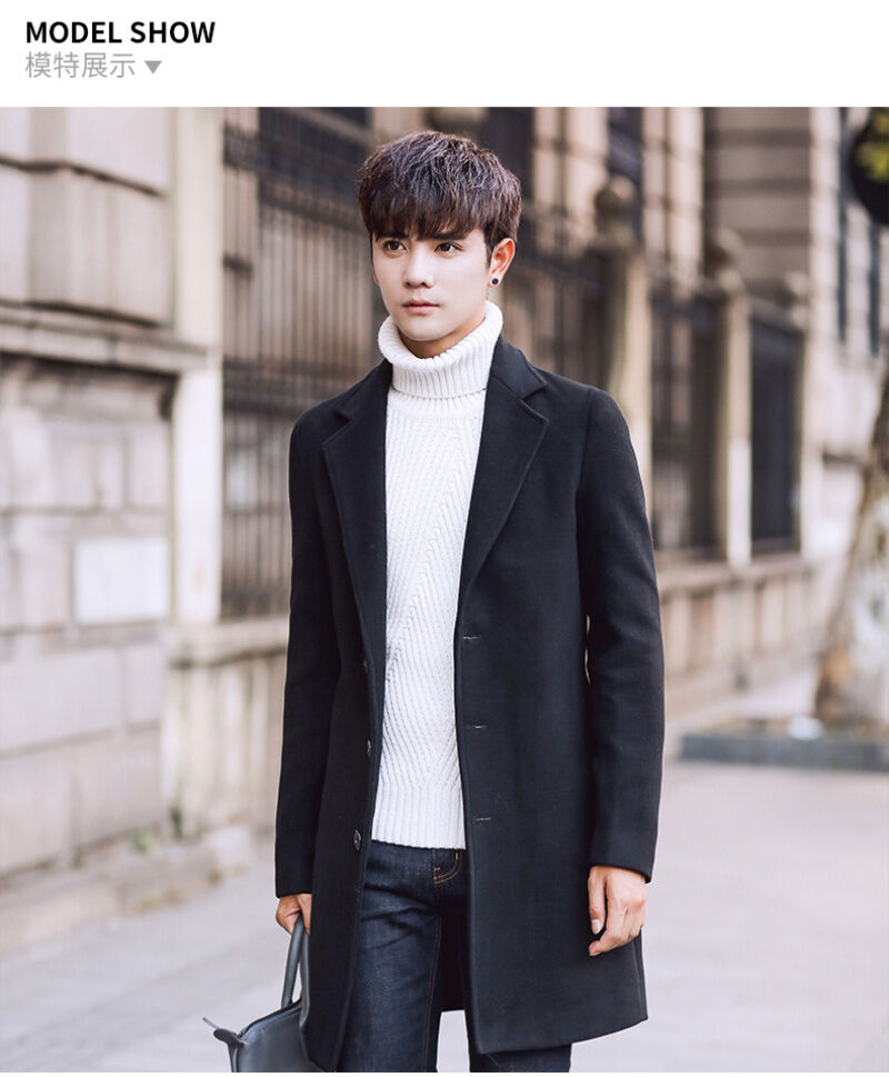 Korean long coat on sale mens