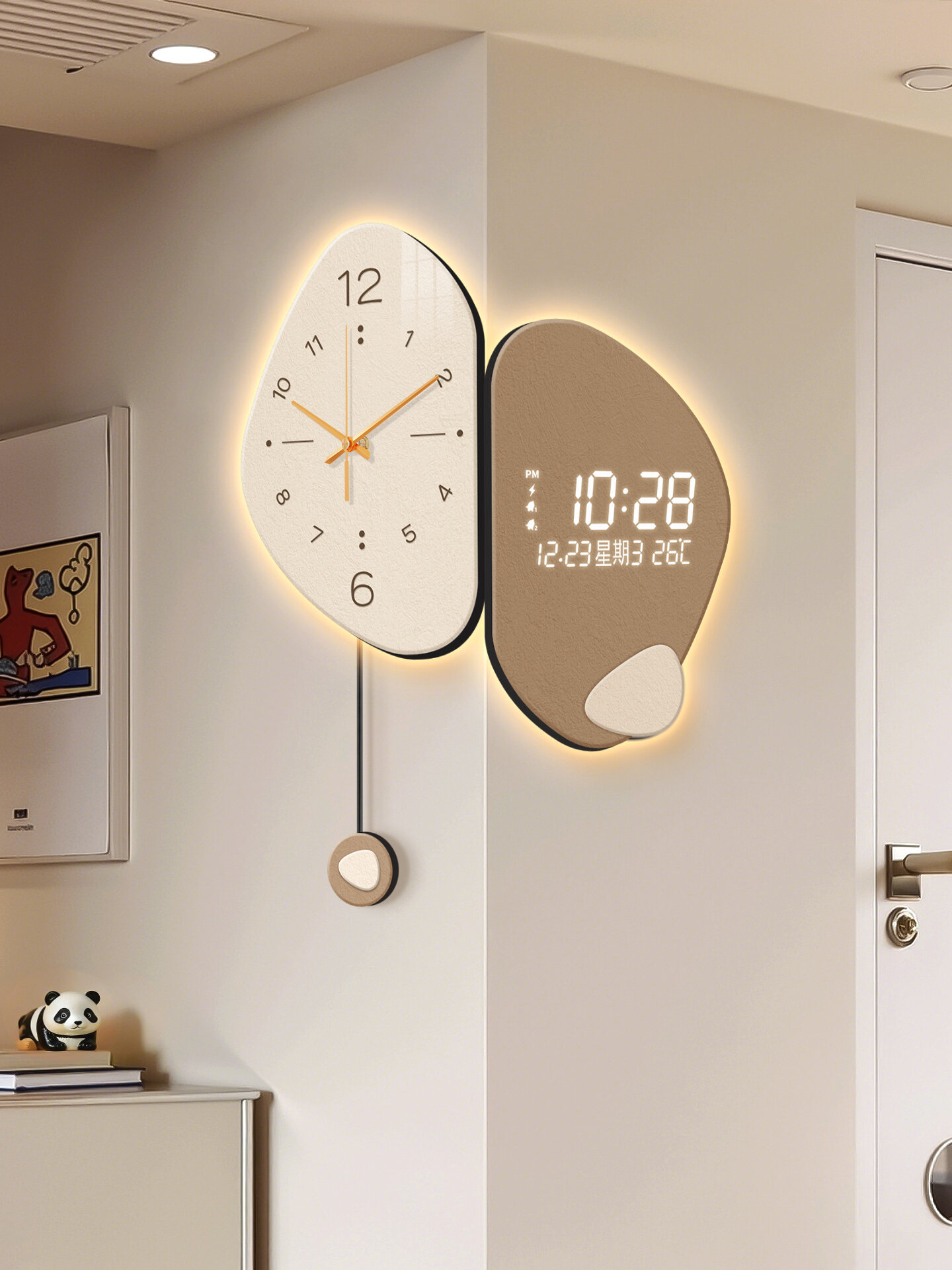 Dual Sided Corner Clock with Perpetual Calendar Presyo  3,599 Piso*Libreng Shipping