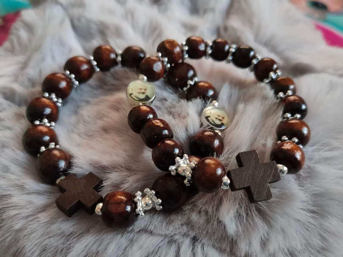 padre pio rosary bracelet