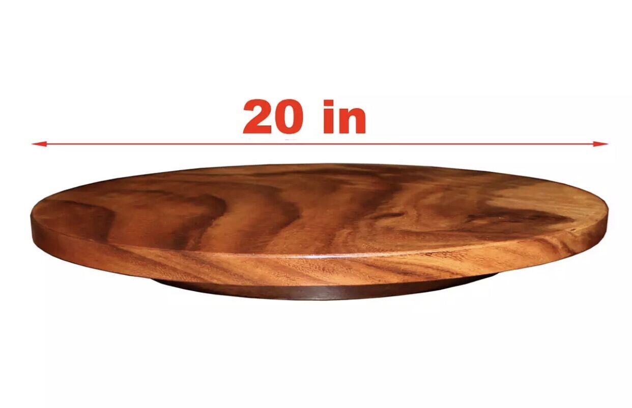 Wooden Lazy Susan Turntable Rotating Center Table 20 inches Acacia