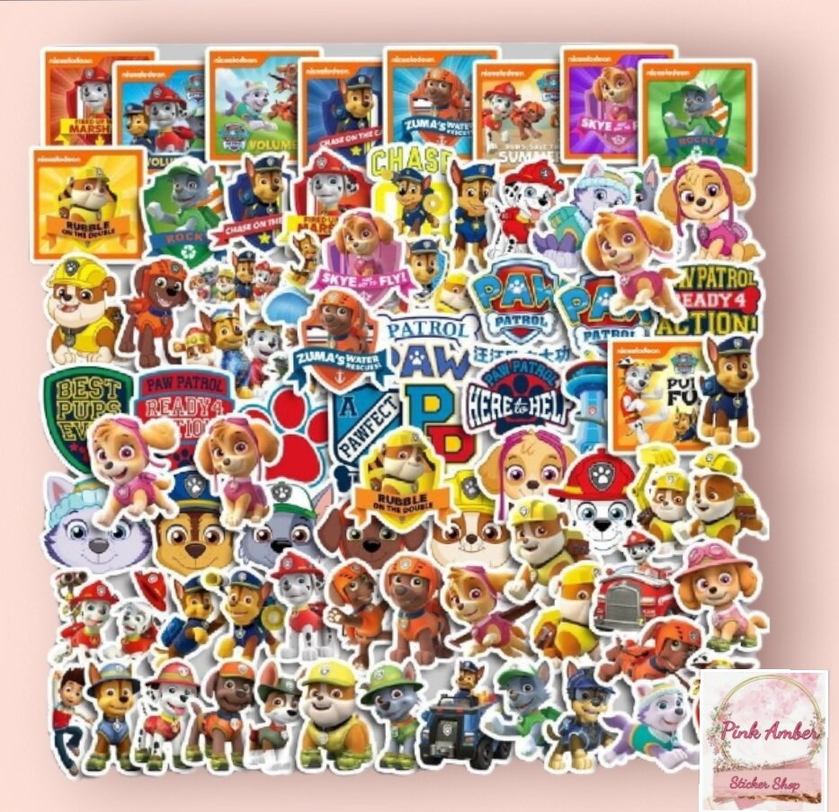 Paw Patrol. 50 Pcs Assorted Stickers DIY Craft Stationery Diary