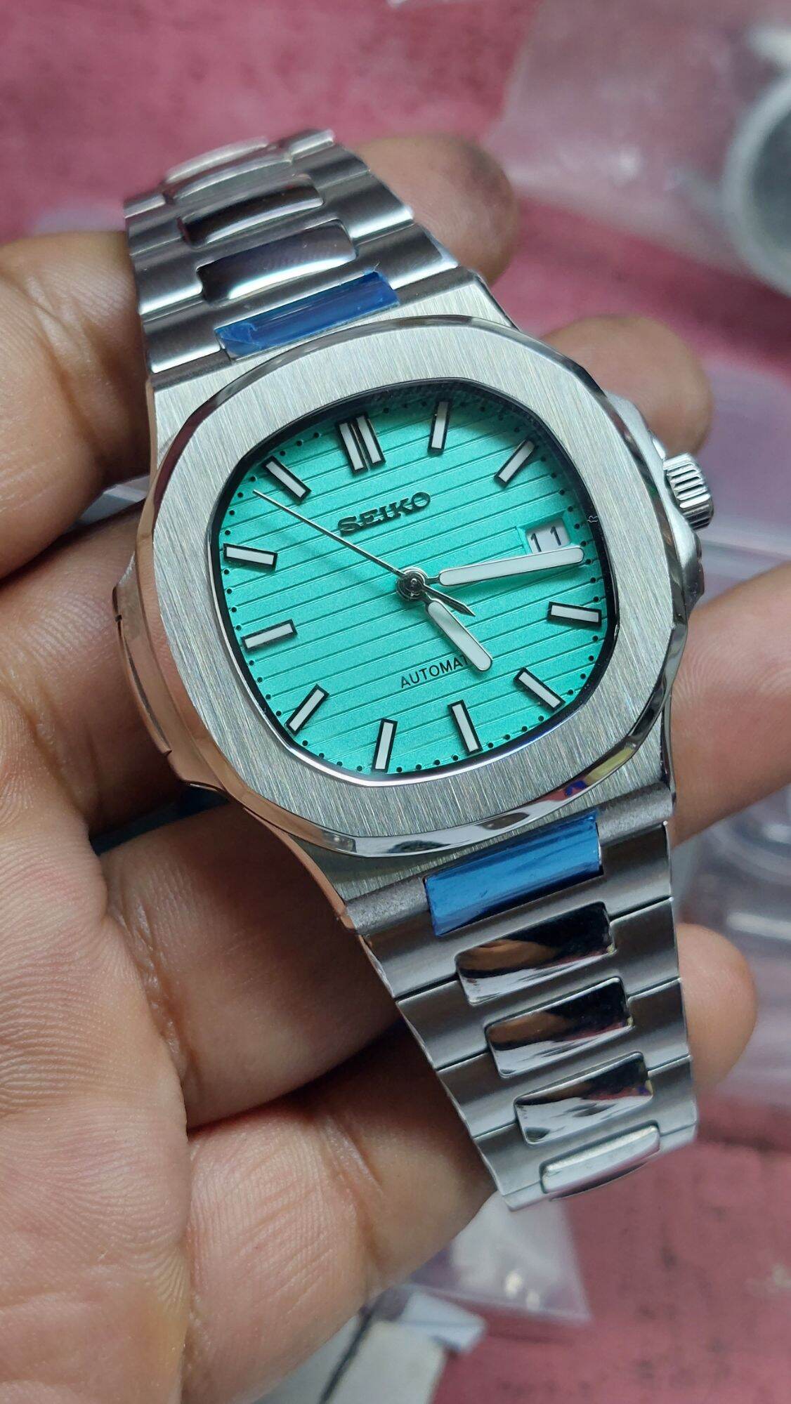 Seiko Nautilus Custom mod 40mm Movement : Seiko Nh36 Sapphir crystal Steel  strap Hands custom Dial Aftermarket 5ATM Resist | Lazada PH