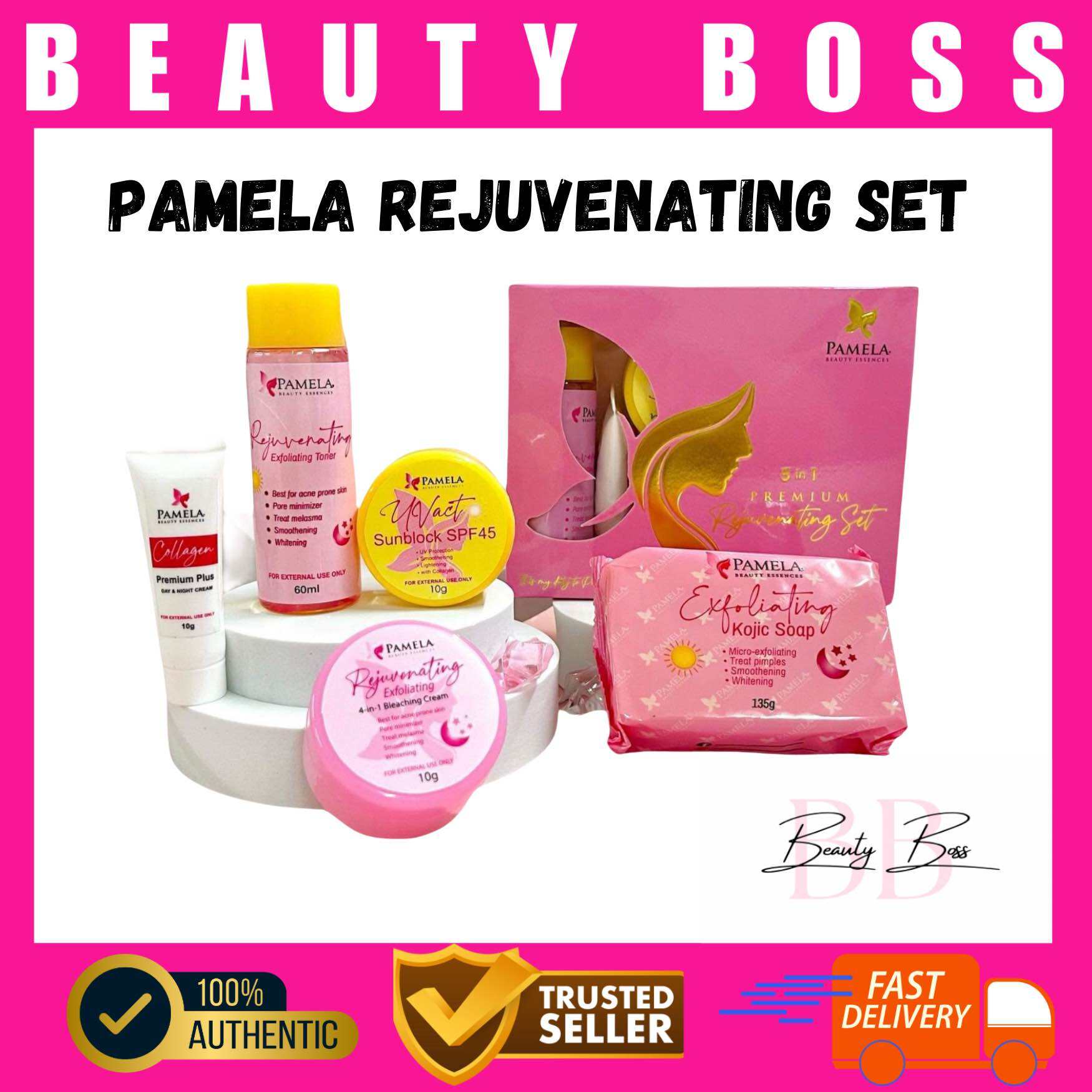 New Packaging Pamela Rejuvenating Set 5in 1 with  collagen