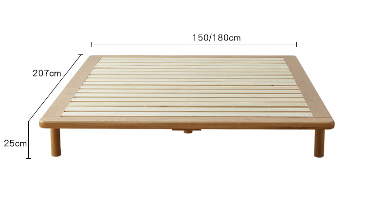Japanese Style Muji Style Solid Wood Bed Nordic White Oak Small ...
