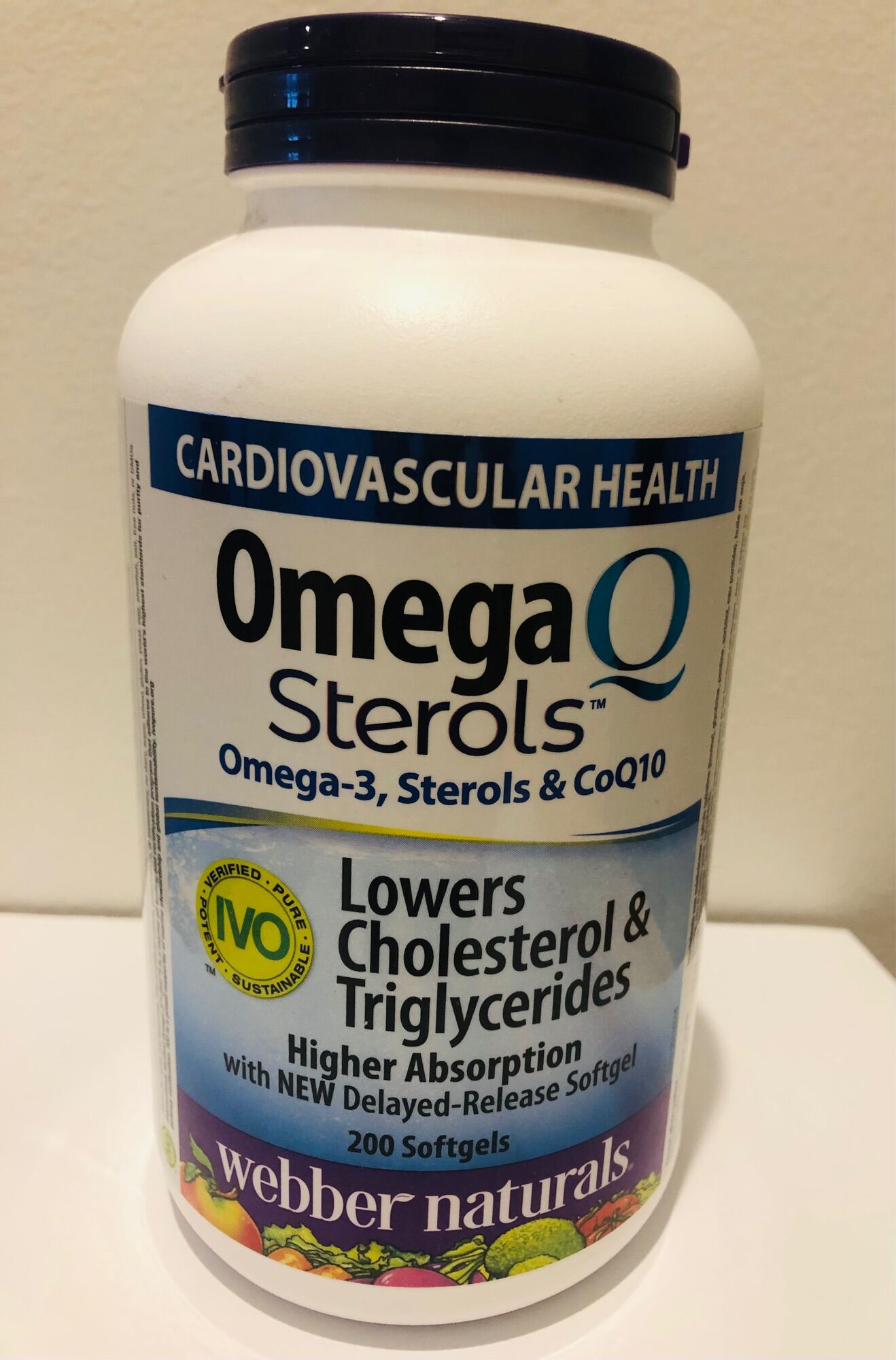 WEBBER Naturals Omega 3 &CoQ10 with Plant Sterols 200 softgels exp Sep