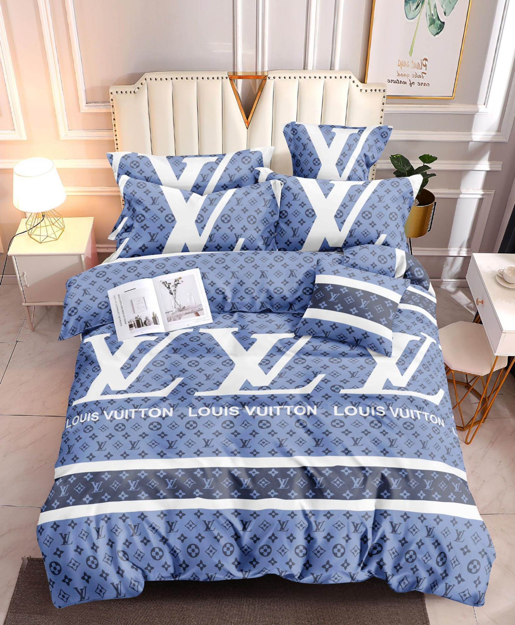 Louis Vuitton❗3in1l Bedsheet ❗ Canadian Cotton❗Overlap Pillowcase❗King  Sized Pillow