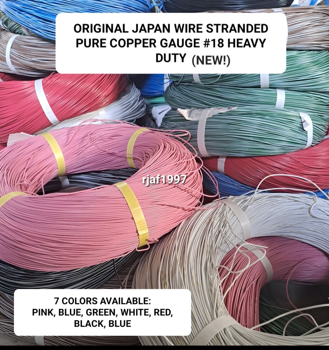 ORIGINAL JAPAN WIRE SOLID STRANDED PURE COPPER FOR AUTO/MOTORS GAUGE 18