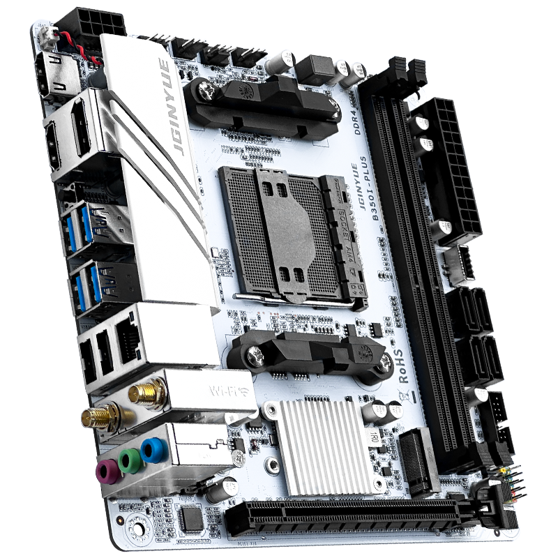 Jginyue Amd AM4 Itx Motherboard supports Ryzen R3 R5 R7 R9 1/2/3/4/5 series Cpu DDR4 Ram Desktop PC PCI-E 3.0 B350i Plus