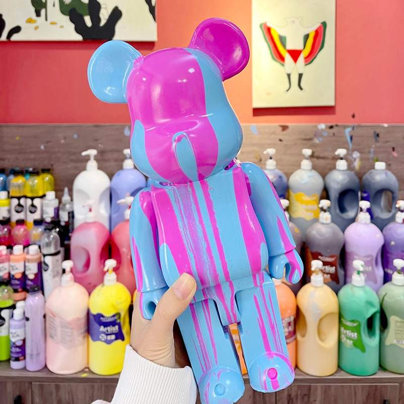Diy Painting Teddy Bear Violent Bear Kit Set Fluid Painting Creative Home  Decor
