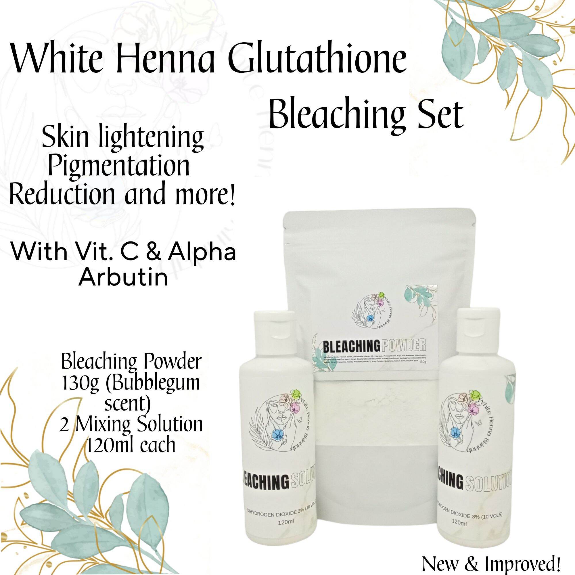 White Henna Skin Bleaching Set w Instruction Inside Skin