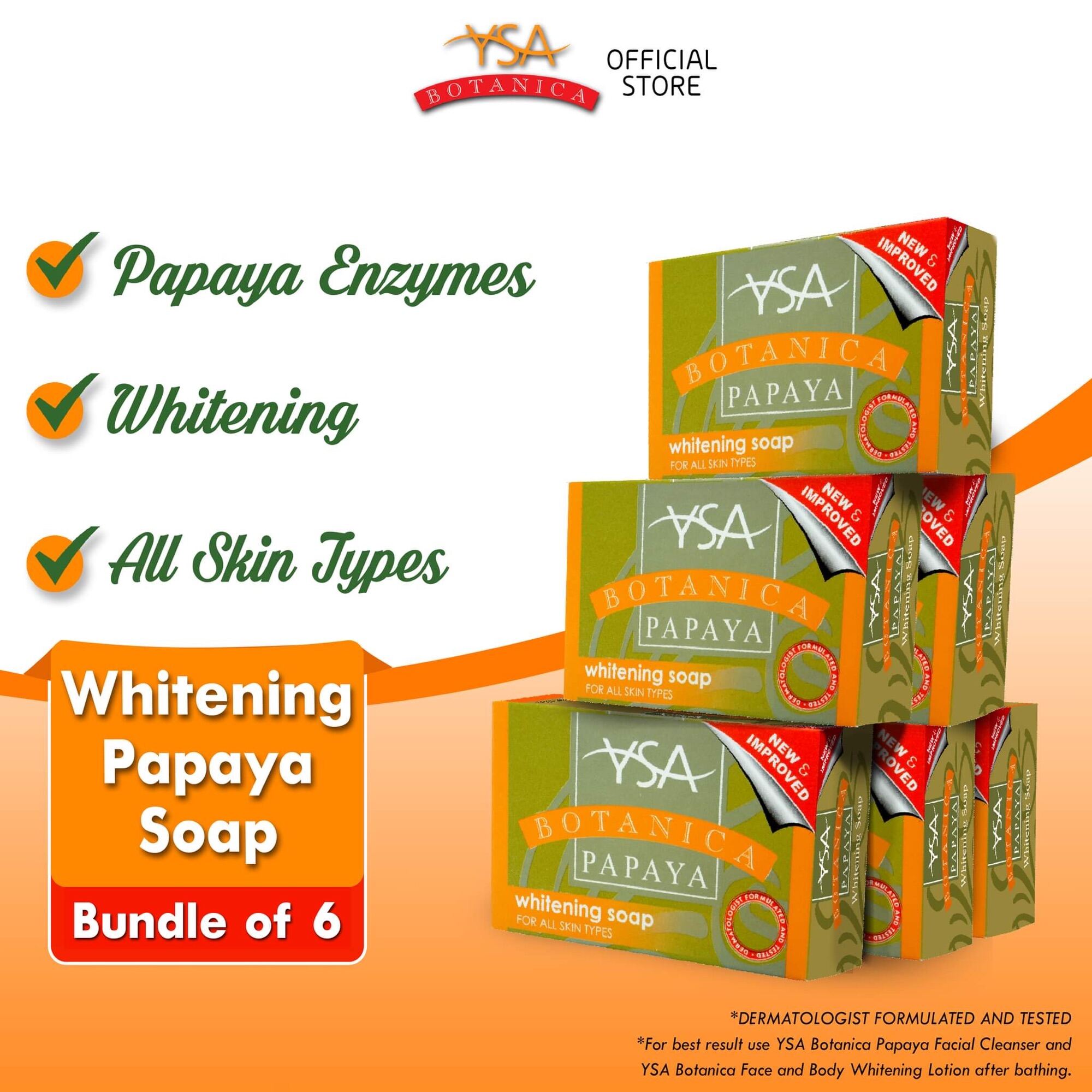 YSA Botanica Papaya Soap 65g Bundle of 4 Lazada PH